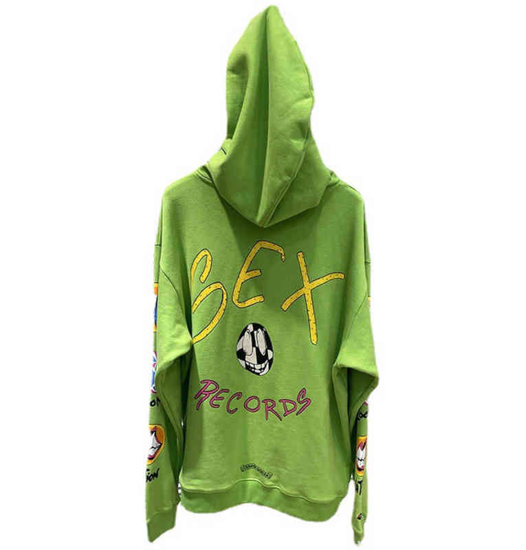 

Men' Hoodies Sweatshirts Chaopai Ch Autumn Winter Exclusive Fluorescent Green Graffiti Print Hooded Couple' Sweater New Year Special