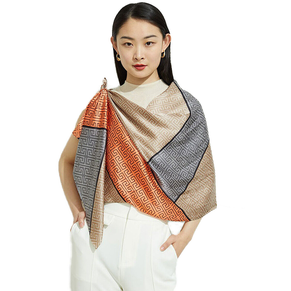 

100% Silk Scarf Women Long Shawl Wraps Shiny Smooth Comfortable 173x55cm