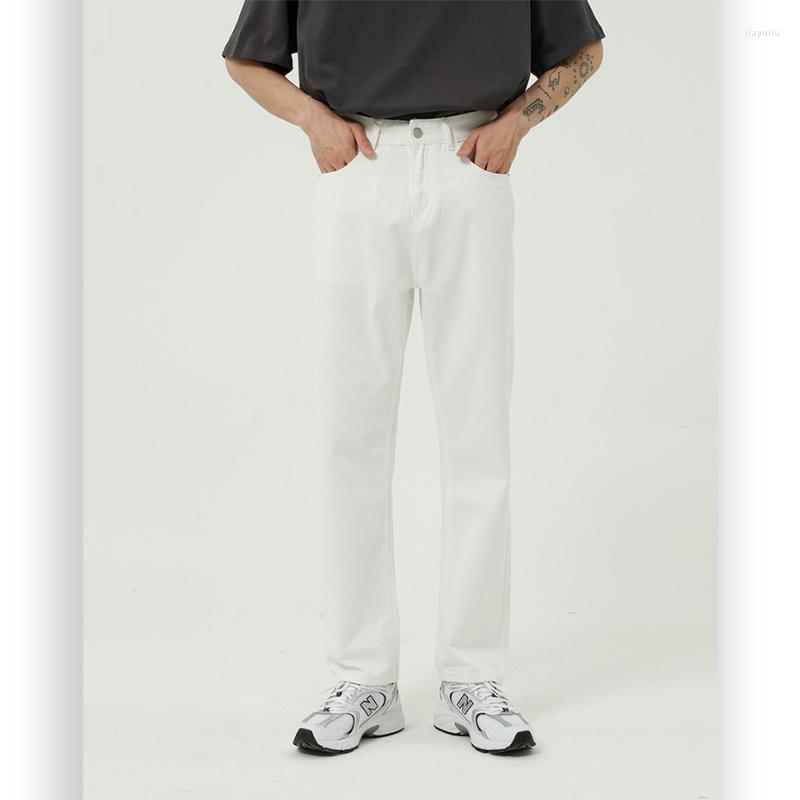

Men' Jeans White Casual Men Summer Fashion Slim Denim Pants Black Straight Male