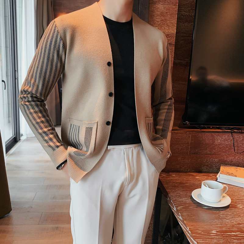 

Men's Jackets Brand Men's Sweater Jacket Letter Knitwear Cardigan Spring Autumn Long Sleeve Slim Business Casual Sweatercoat Men Clothing 220826, Dark grey
