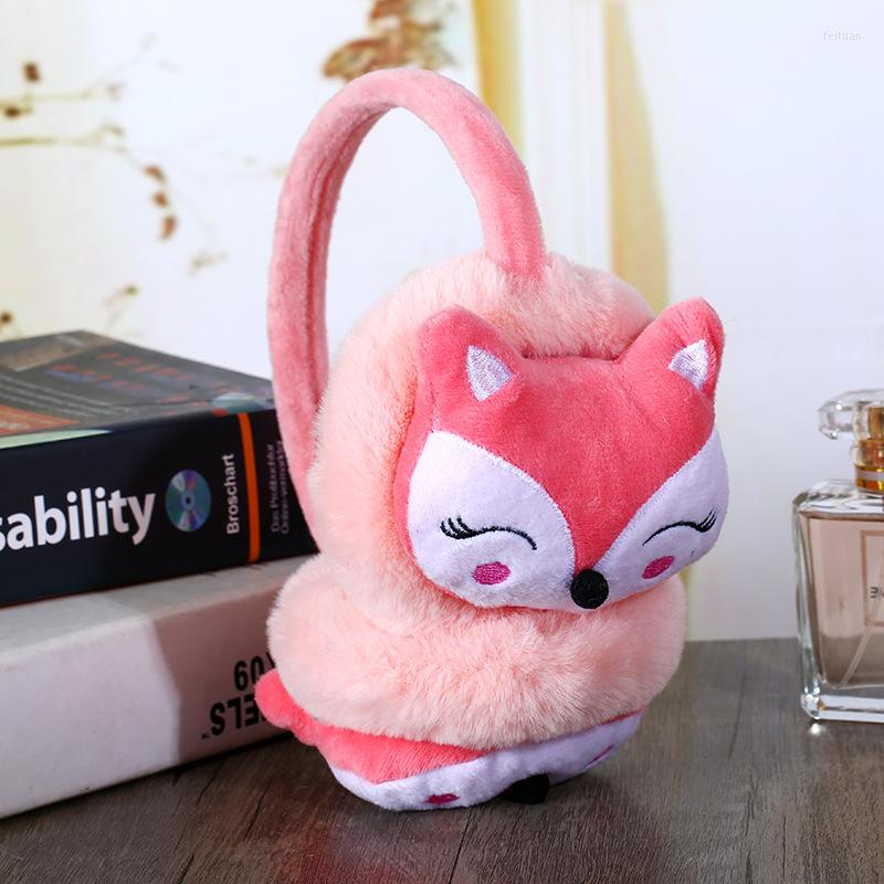 

Berets Cartoon Warm Earmuff Plush Thick Soft Adjustable Ear Cover For Kids Kawaii Headband Earflap Winter Outdoor Warmer HeadphonesBerets, Pink