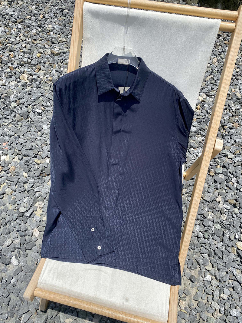 

Early autumn new men's shirt designer style silk long sleeve casual shirt, Blue