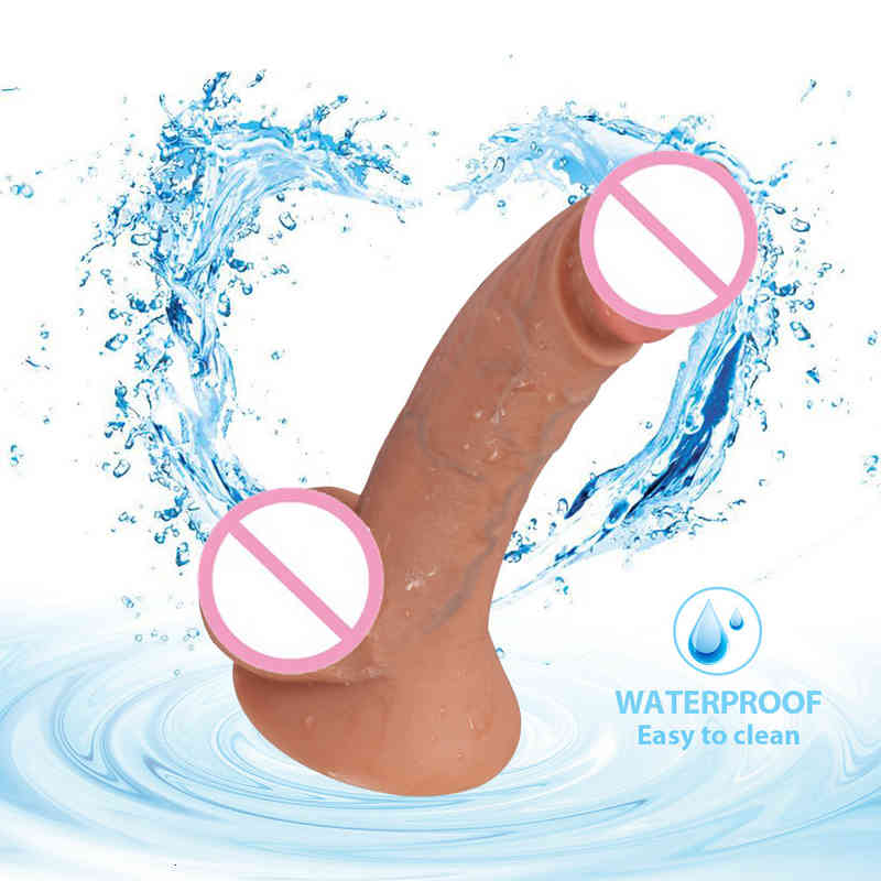 Massager Vibrator Toys Cock 7.48 Inch Realistic Dildo Double Hardness Simulation Penis Wom-image-794838574