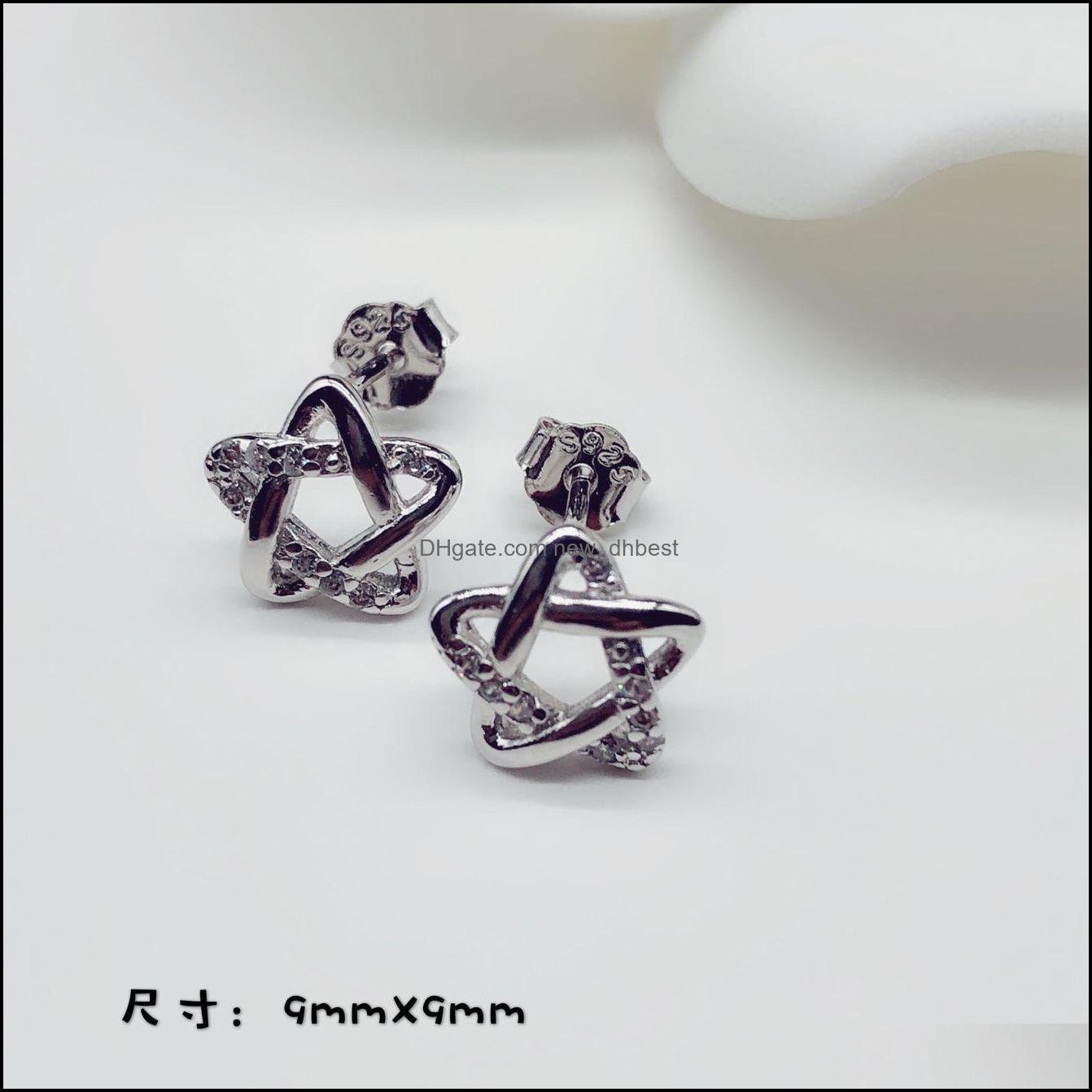 

Stud Pretty Pentagram Earrings Plated Sier Hollow Star Earring Women Wedding Beautif Chic Drop Delivery 2021 Jewelry Newdhbest Dh6Xy