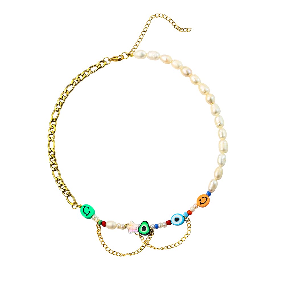 

Necklace Beaded Necklaces Natural Pearl Choker With Handmade Jewelry Smiley Face Star Fruit Yin Yang Rainbow Polymer Clay Beads Handmak amBON