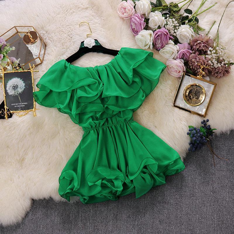 

Women's Blouses Women's & Shirts HISUMA 2022 Summer Female Slash Neck Butterfly Sleeve Layer Ruffles Chiffon Women Elegant Waist Fairy, Black