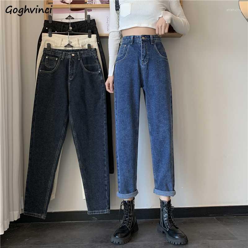 

Women' Jeans Women Thickening Winter Warm High Waist Straight Loose Leisure All-match Korean Style Fashion Simple Zipper Ulzzang RetroWomen, Gray regular
