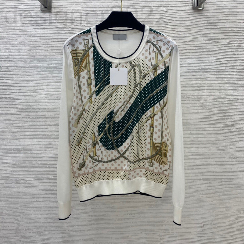 Chandails pour femmes Designer 21 Modèle géométrique onde à points de pointe imprimé tissu de soie cousu cardigan tricot tricot top 5a2n