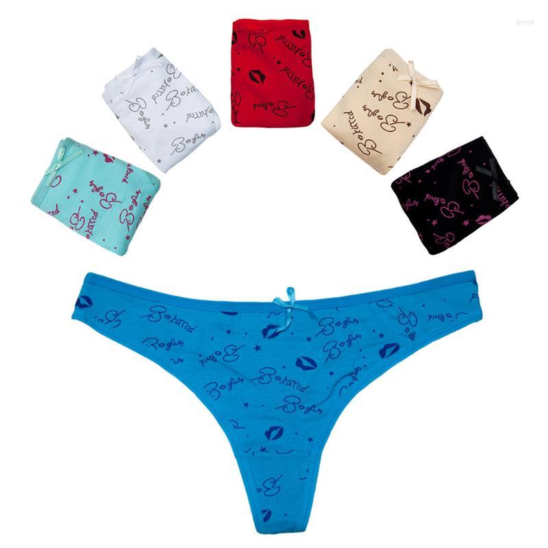 

Women's Panties Thong Women Sexy Floral Print G-String T-back Seamless Intimates Lace Underwear Soft Briefs Lingerie 5 Pcs/LotWomen's, Multi