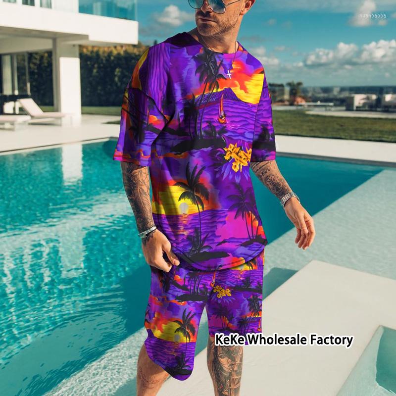 

Men's Tracksuits Summer Cool Men's Harajuku Tshirts Shorts Suit Holiday Beach Man Sets 3D Print Sportwear Male Clothing Tees Top, Kz-d5405