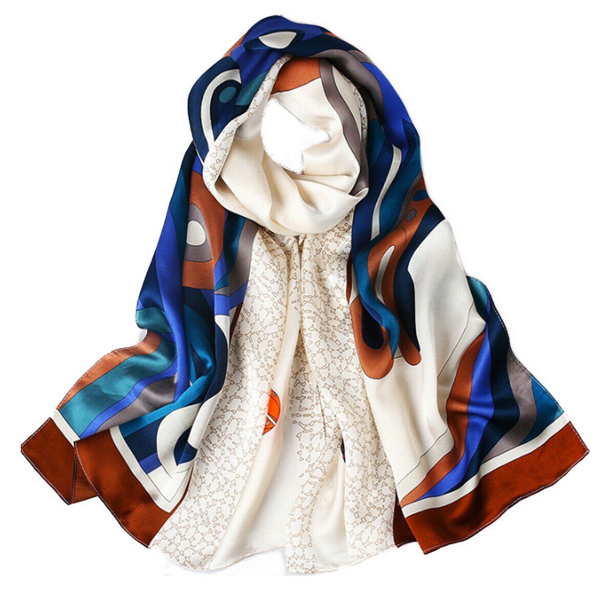 

Women's 100% Silk Scarf Long Shawl Wraps Sunscreen Cape Exotic L'173CM