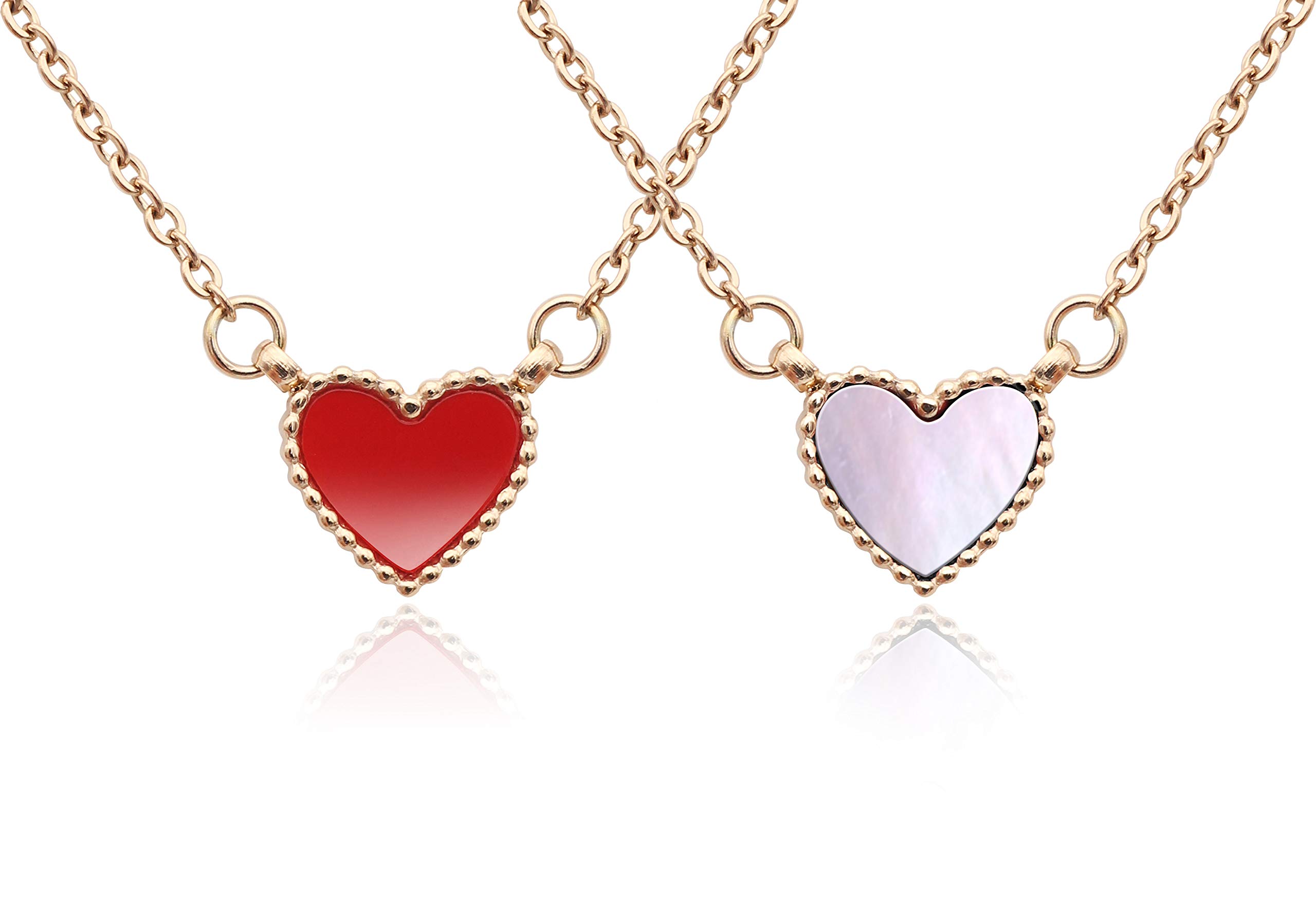 

Healthy Necklaces Women 18k Gold Plated Simple Design Cute Minimalist Tiny Heart Enamel Pendant Sparkling Necklace Jewelry ammBu