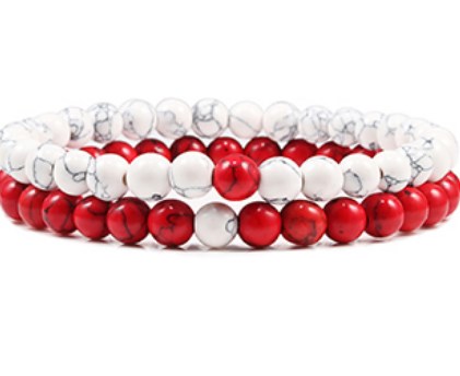 

Fashion Strands Natural Stone Bead Charm Energy Couple Bracelets Bangles Rosary Jewelry Best Friend Gift je345j