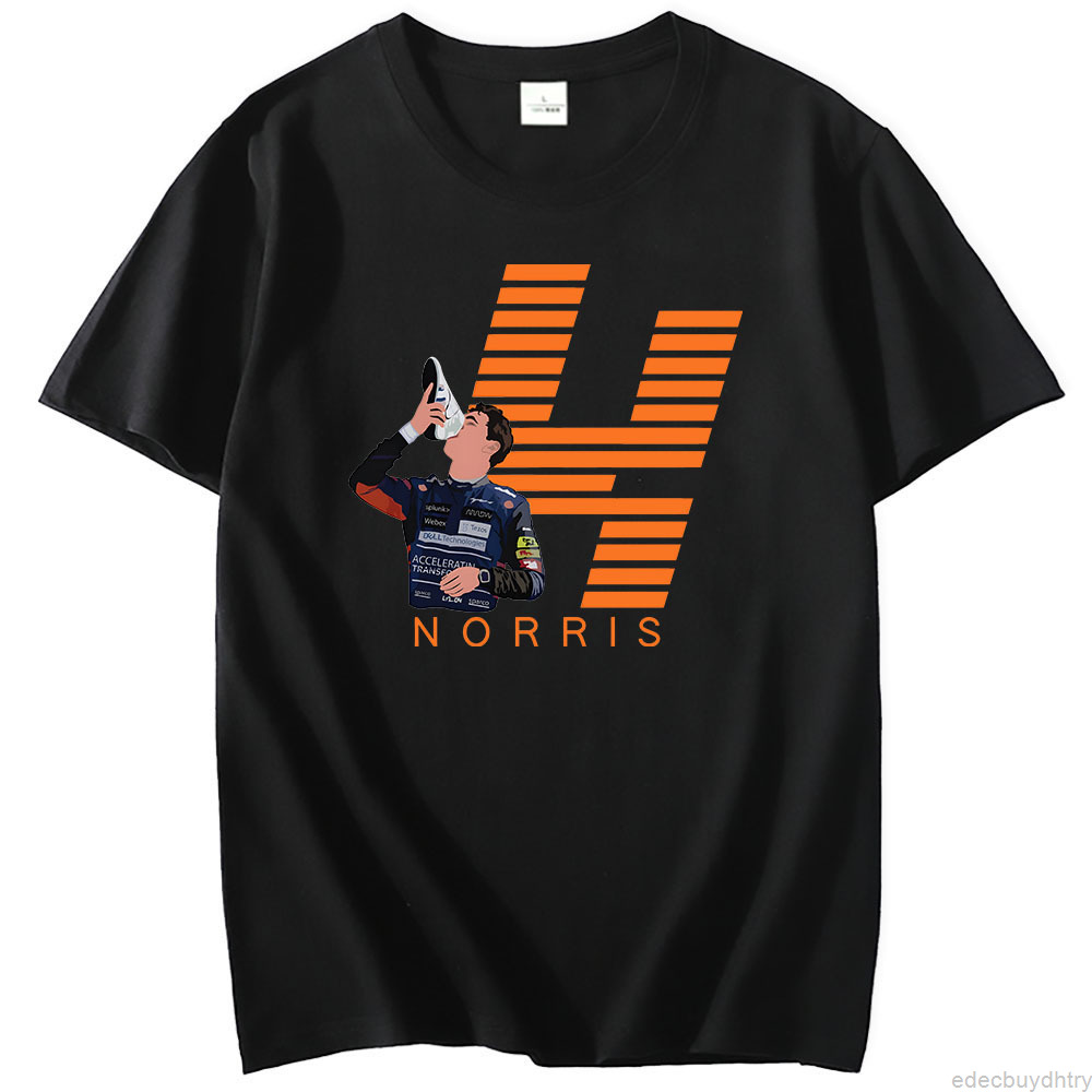 

F1 McLaren Team Racing Fans T Shirts 2022 Men' Formula One Racer Lando Norris Shirt New Summer 100% Cotton Short Sleeve Comfortable Tops, White