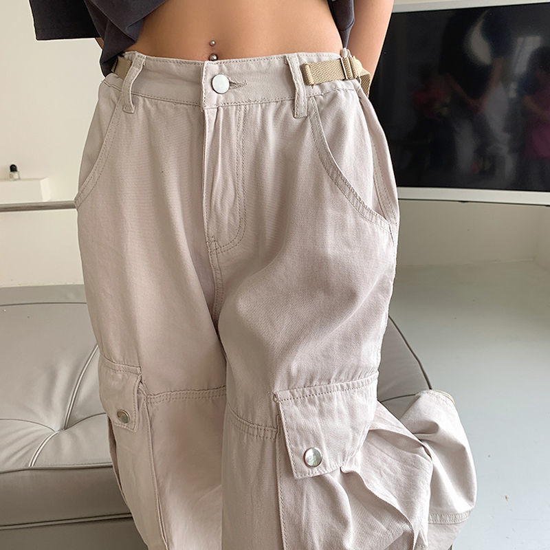

Women' Pants Capris American Street Cargo Pants Women Simple Design Women Spring Straig LLP220826