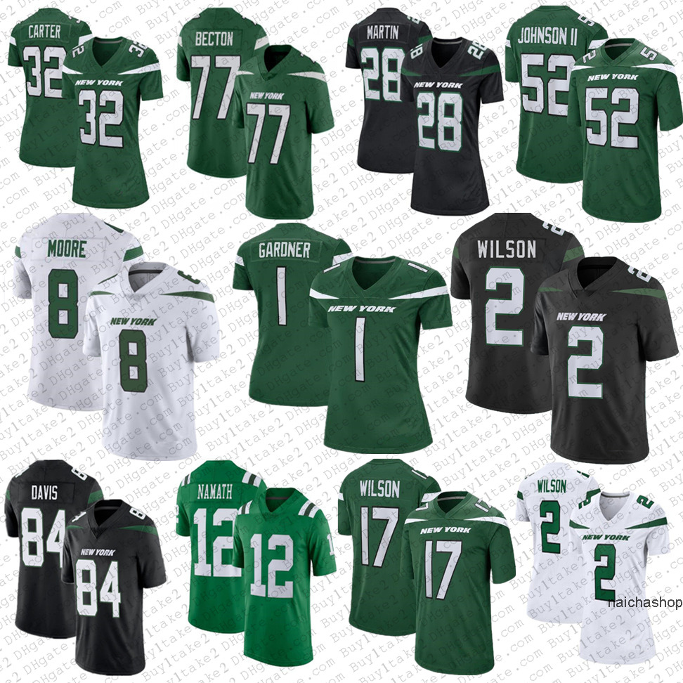 

Jersey Garrett 2 Zach Wilson 1 Ahmad Sauce Gardner New''York''Jets''footballnJerseys Mekhi Becton Michael Carter''nfl''Jersey, Women