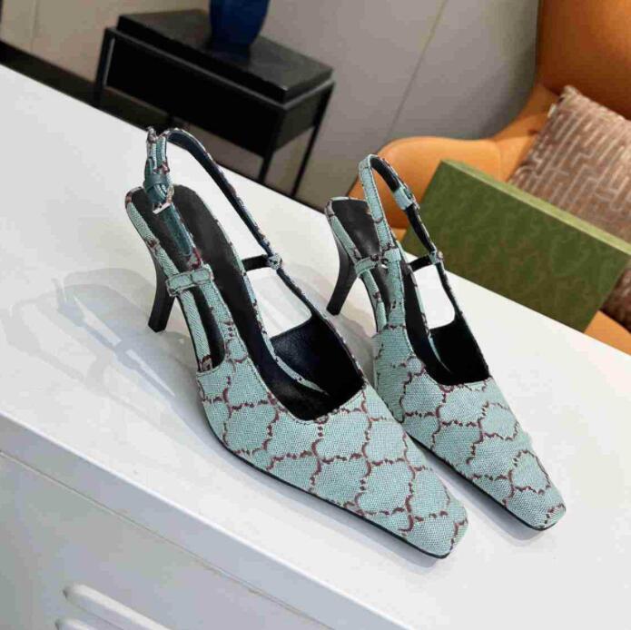 

Slippers new designer leather middle heel sandals women's high-grade atmospheric and versatile, 10
