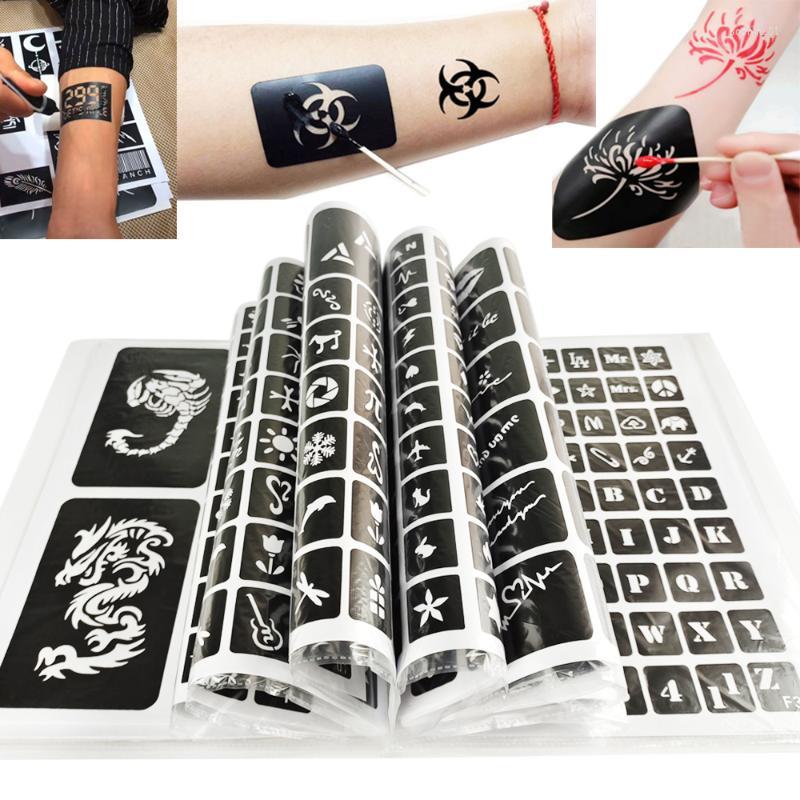 

Tattoo Transfer Sticker Temporary Waterproof Henna Template Stickers Airbrush Body Paint In Video 635style