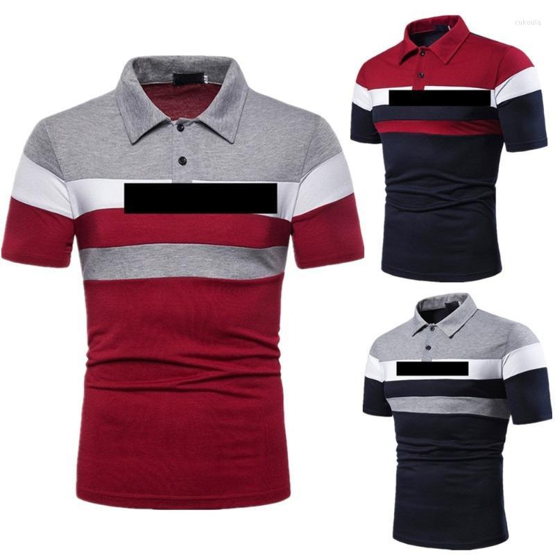 

Men' Polos Men' Fashion Patchwork Shirt Casual Short Sleeve LapelMen, Navy grey