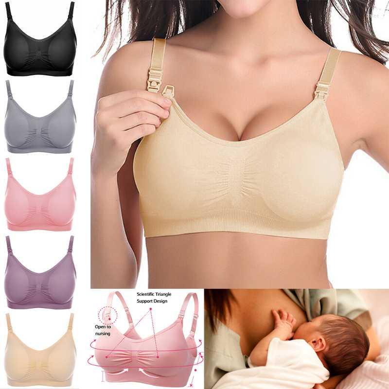 

Bras Women Nursing For Easy Breastfeeding Seamless Comfort Maternity Bra Wireless Pregnancy Sleep Bralette Daily WearBras, Black