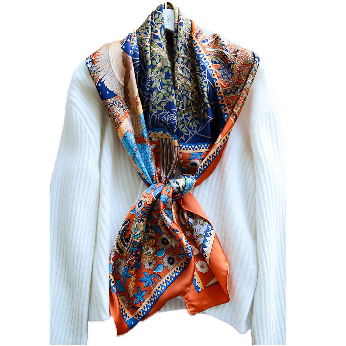 

100% Silk Scarf Large Square Shawl Wraps Party Cape Accessories 110cm
