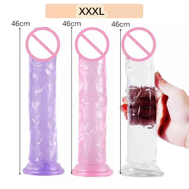 Massager Vibrator Cock Super Big Jelly Soft Dildo Realistic Suction Cup Penis Massage Sex-image-794841610