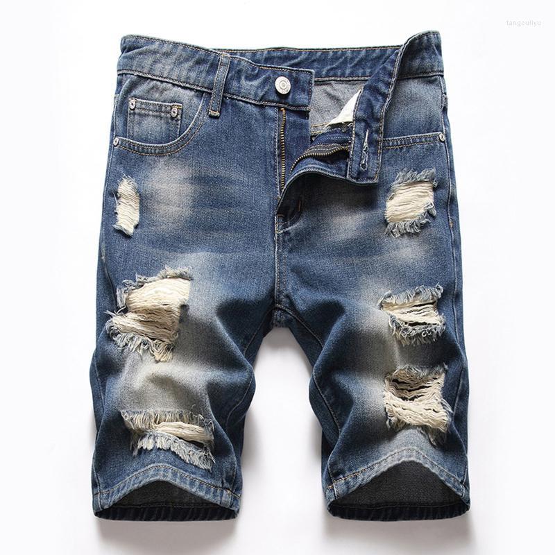 

Men's Shorts Men's JAYCOSIN Stretch Short Jeans Fashion Casual Slim Fit High Quality Distressed Retro Plus Size Denim, Blue