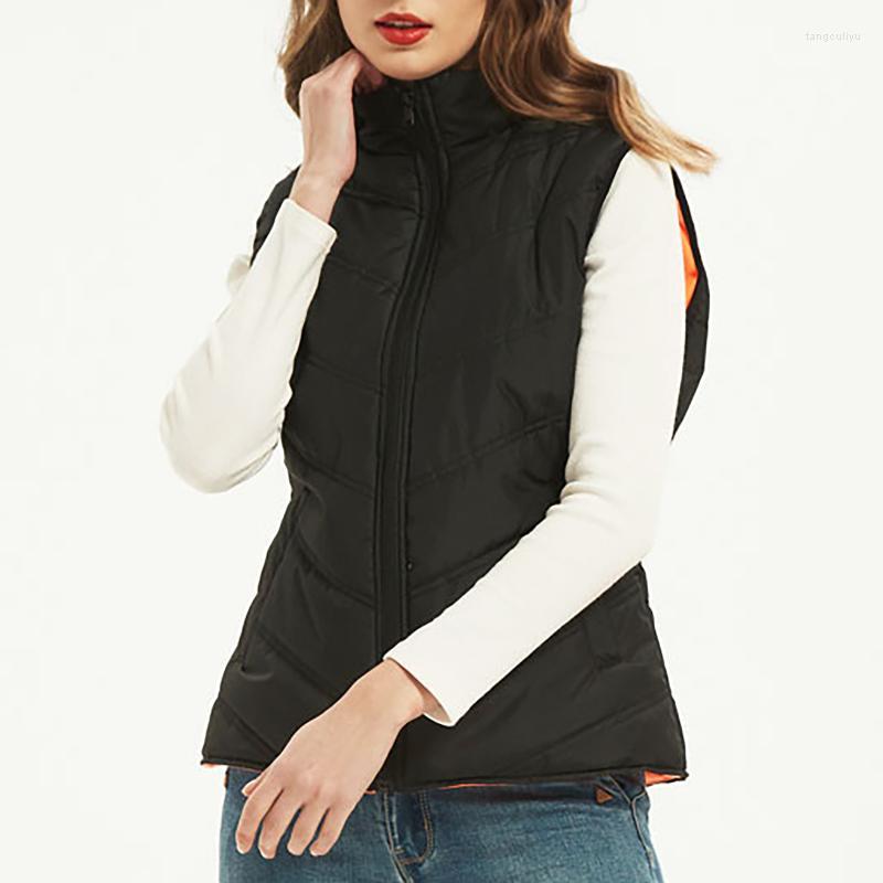 

Women's Vests Women's Casual Solid Chic Short Vest Sleeveless Stand Collar All Match Jacket For Ladies 2022 Fashion Zipper Warm Winter, Dark grey