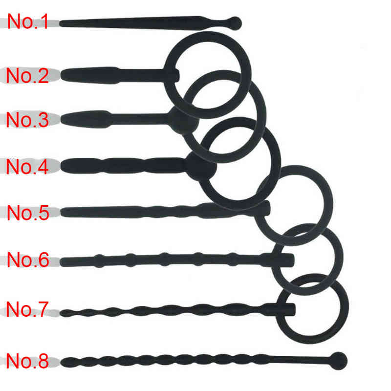 Massager Vibrator Sex Toys Cock 1 Pc Soft Silicone Stretching Urethral Dilator M-image-794889048