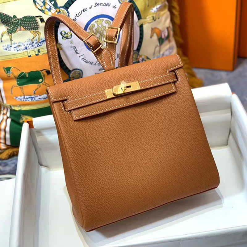 

10A new top handmade beeswax line women's backpack solid color designer TC leather luxury classic fashion retro casual wild multicolor original wholesale, Orange