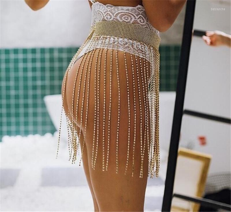 

Belts Bling Silver Gold Waist Chain Waistband Women Summer Shirt Dress Wide Metal Rhinestone Tassel Fringe Strap Stretch