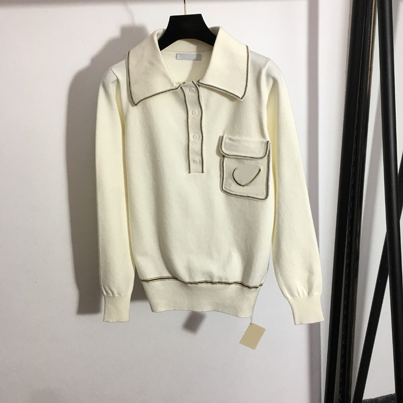 

Luxury Womens Knit Sweaters Casual Fahion Long Sleeve Knits Tops Autumn Street Style Sweater Tops, Beige with label #20225449