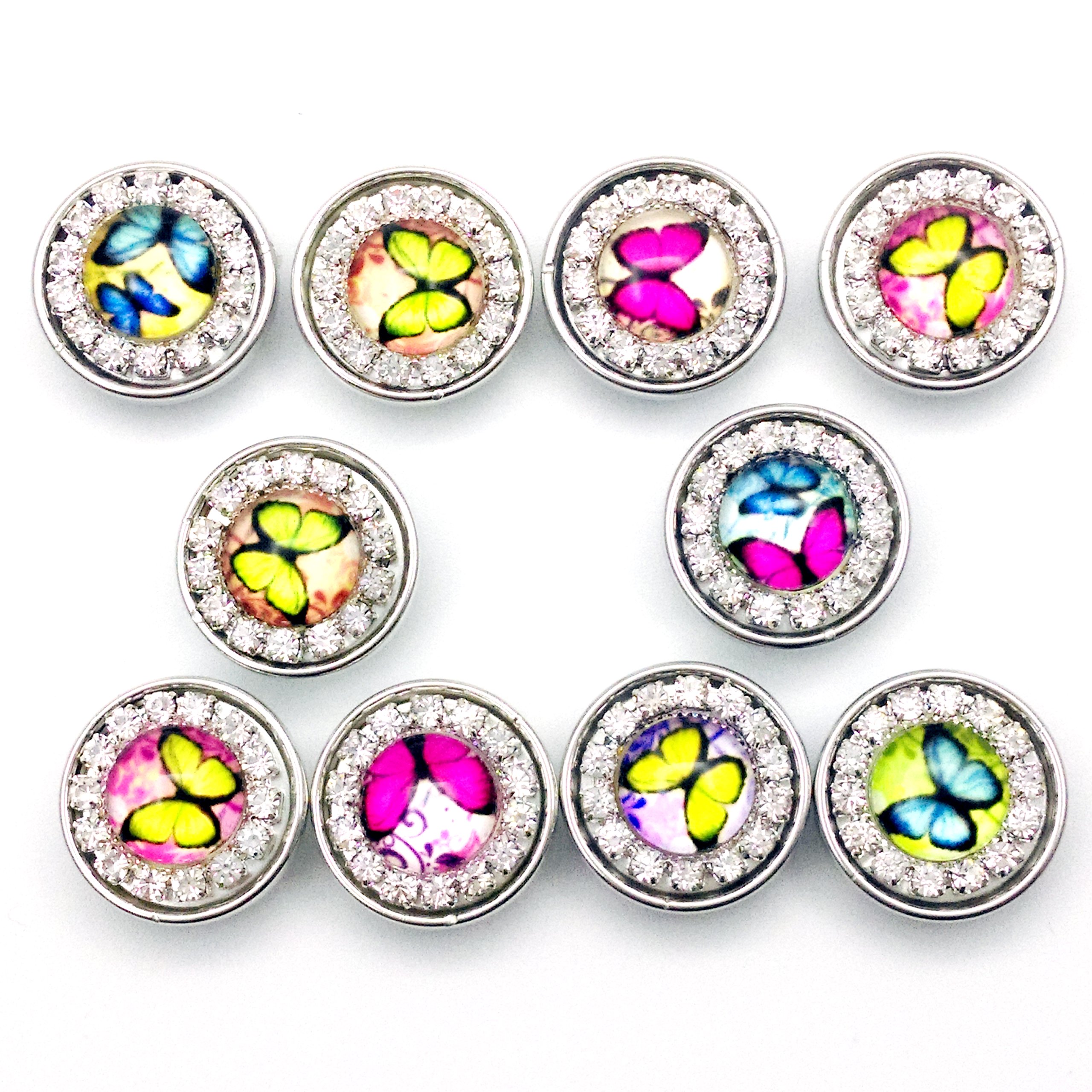 

Charm Bracelets Simple Ever 18mm Butterfly Chunk Snap Button Charms For Bracelet Pack Of 10 amEaZ