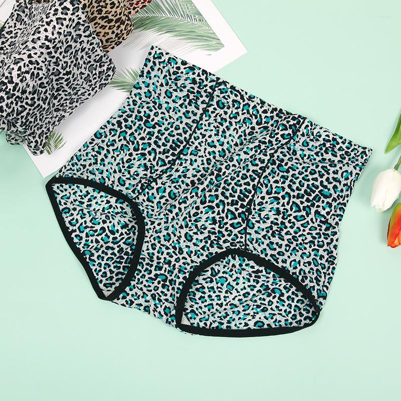 

Women's Panties Women's Large Version Of The Leopard Print Cotton Crotch Belly Breathable High-waist Boxer Briefs Cool Sense Ice Silk, Black