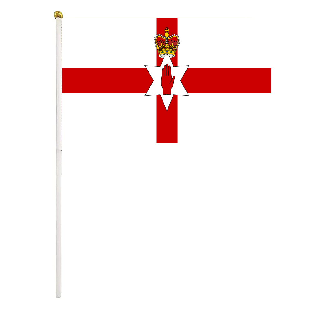 

Ulster Hand Waving Flags 14x21 cm Polyester Country Banner With Plastic Flagpoles For Parades Sports Events Festival Celebrations