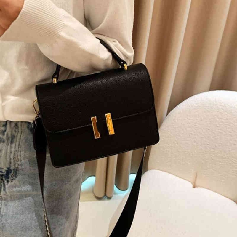 

Bags Texture small square bag new popular versatile shoulder simple leisure cross Handbags, Black one
