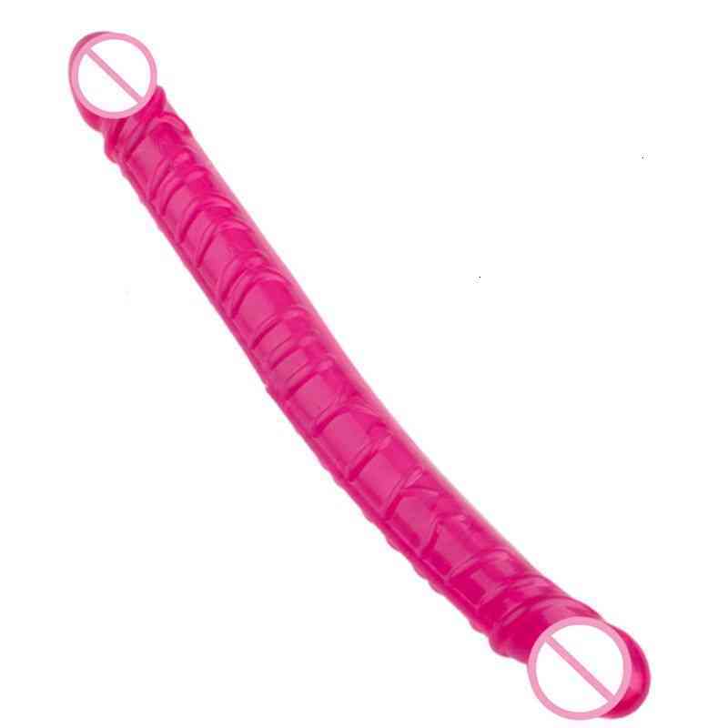 Sex Vibrator toys Massager Long and Lifelike Penis with Double Socket Adult Soft Toy Female Lesbian Couple1-image-794862179