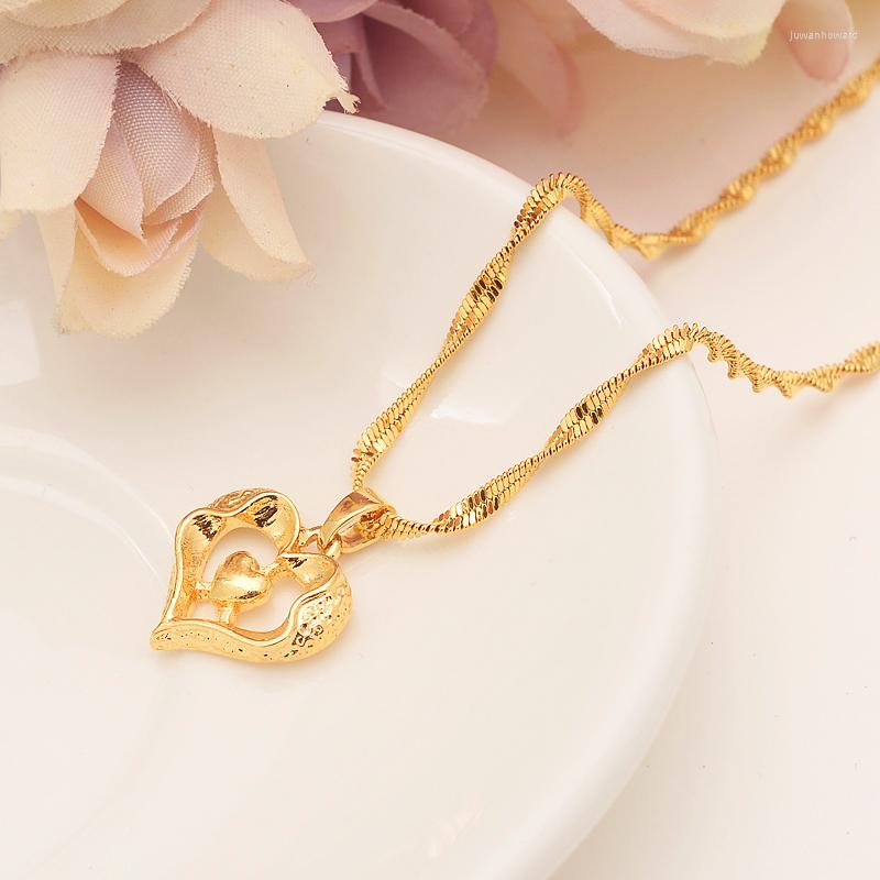 

Pendant Necklaces Heart Frame And Romantic Jewelry 14 K Fine Solid Gold FINISH Womens Wedding Gift Girlfriend Wife GiftsPendant