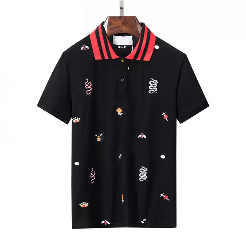 

top quality designer mens golf polo shirts bee snake embroidery short sleeved shirts for men tshirts 2023 summer business shirt Lapel button Clothes