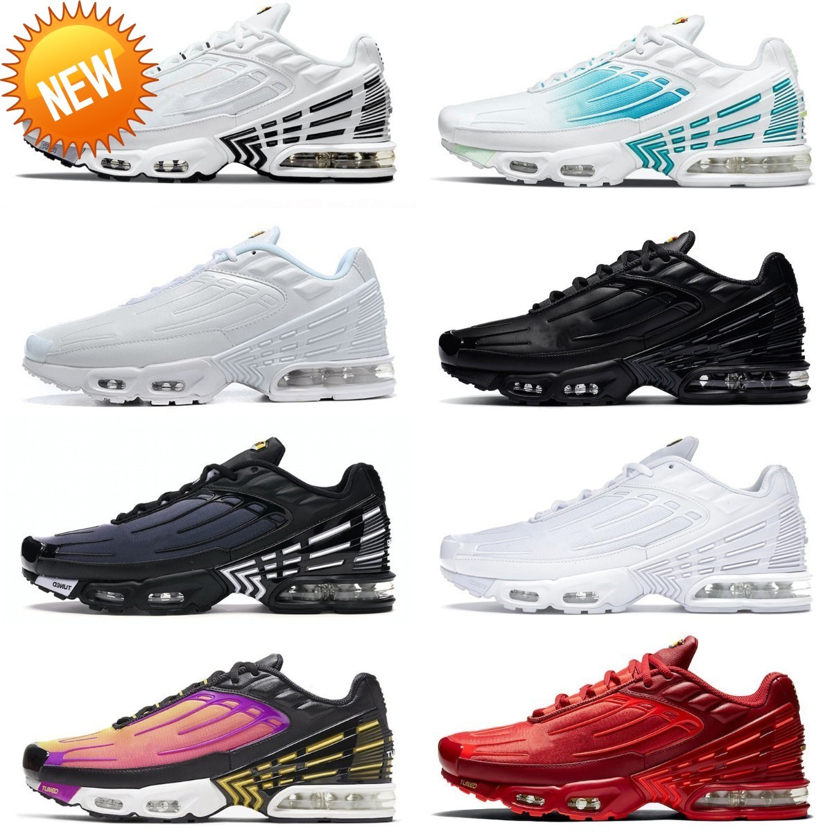

NEW Sandals 2022 Tn Plus 3 Tuned III Mens Sports Shoes Laser Blue White Aquamarine Obsidian Void Leather Hyper Violet Deep Parachute Ghost Green Triple, Plus3001