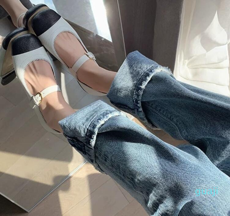 

Women Dress shoes design lady business OL Thick heel villus Patent leather cute Mary Jane, Black leather