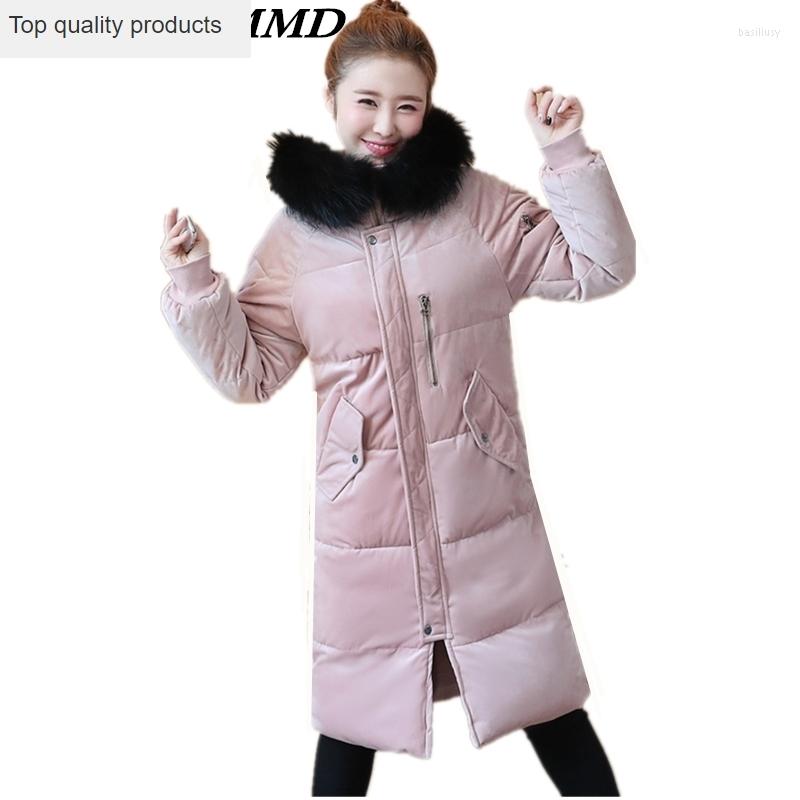 

Women' Trench Coats Hooded Fur Collar Parkas Winter For Women Fashion Thick Warmth Womens Long Coat Casual Solid Cotton Jacket CW086Women, Black
