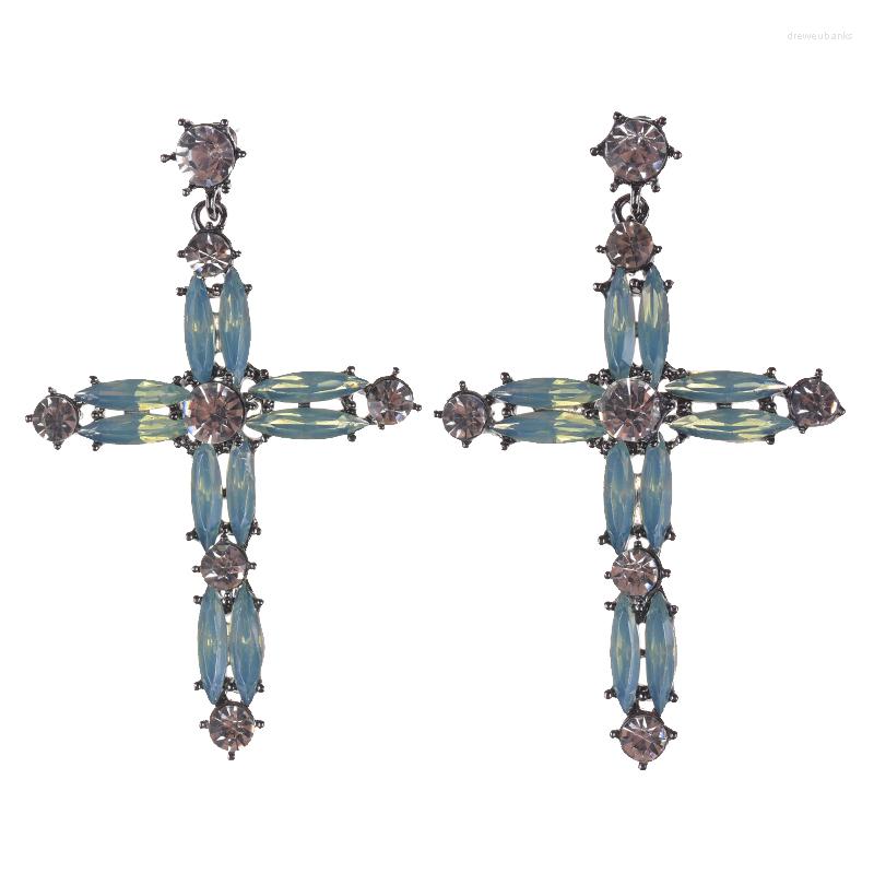 

Dangle Earrings & Chandelier Bohemian Crystal Rhinestone Cross Drop Women Vintage Baroque Long Jewelry Accessories Female 2022Dangle