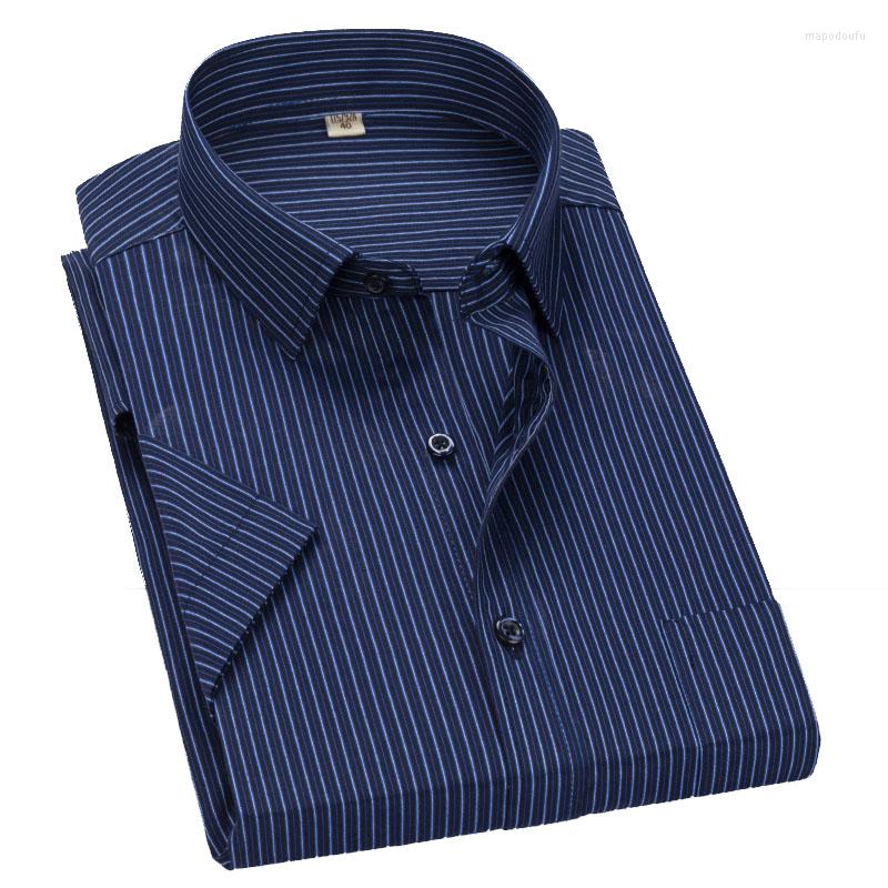 

Men's Dress Shirts Summer Men Shirt Business Casual Short Sleeve Blouse Smart Button Down Striped 7XL 8XL 9XL, D08-15