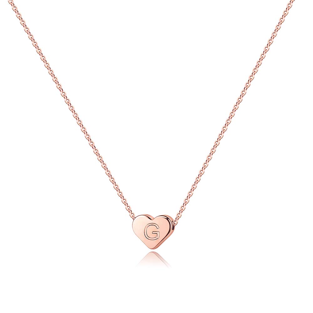 

Healthy Necklaces Tiny Heart Initial For Girls 14k Rose Gold Filled Pendant Handmade Dainty Letter Teen Kids Jewelry Gifts amCRK