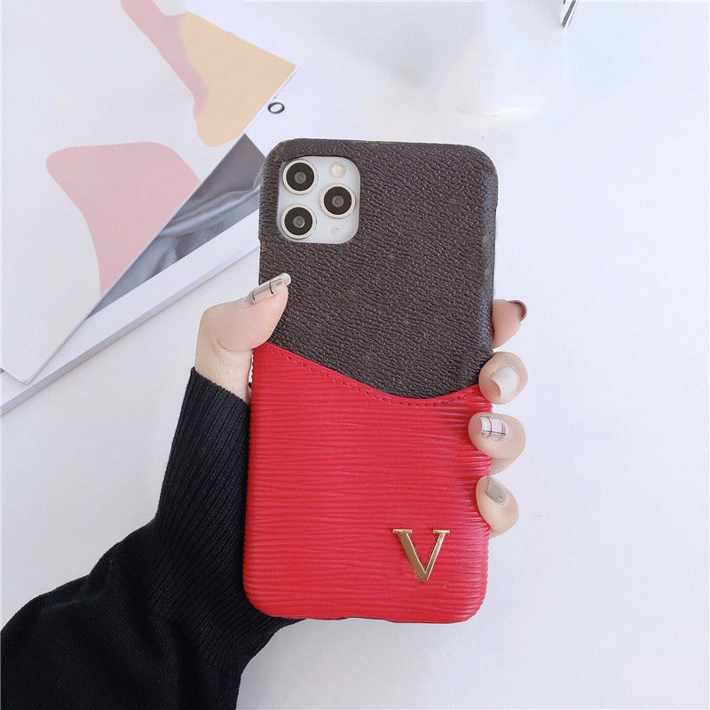 

Luxurys Designers Leather Phone Cases For Iphone 13 12 11 Pro Max 7p 8p Xr X XsMax Xs Flower Fashion Case With Card Pocket, No.7