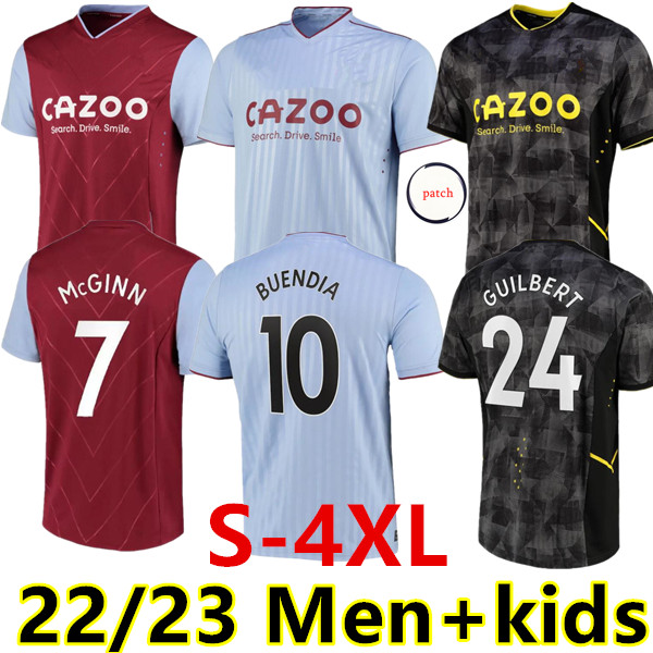 

S-4XL 22 23 Aston soccer jerseys Buendia El Ghazi Traore Villa GREALISH WESLEY McGINN Retro WATKINS SANSON MINGS 3rd Men kid kit socks full set Football Jersey, 22/23 3rd