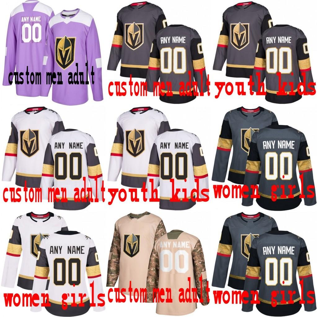 

Hockey Custom Vegas Golden Knights 2018 Stanley Cup Gray White Fleury Neal Any Number Name #17 Sewn 2017 Inaugural Season 100TH Patch Jersey, Youth s-xl