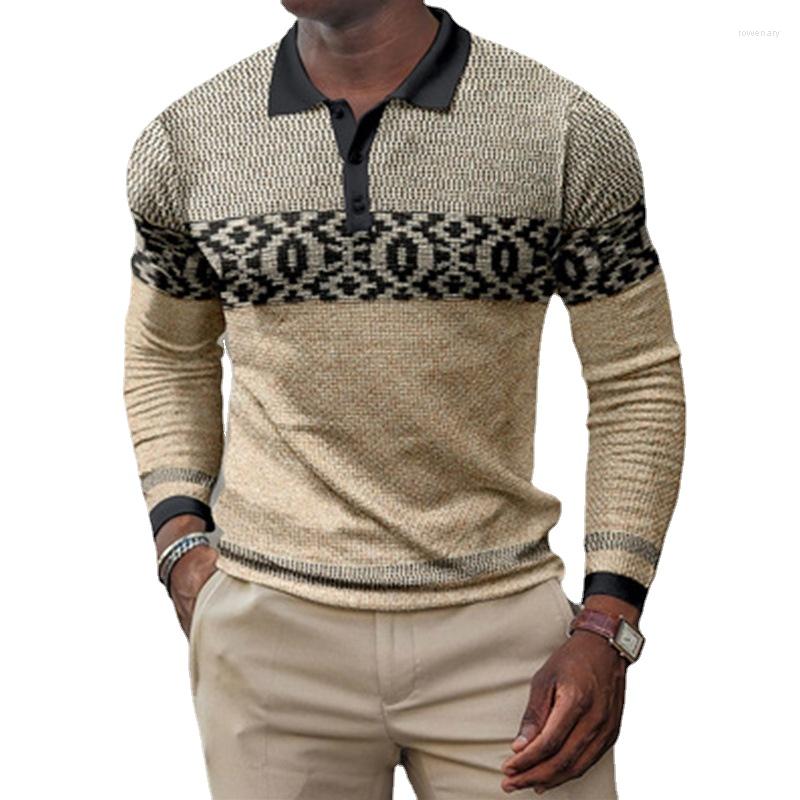 

Men' Polos Fashion And Leisure 2022 European Men' Casual Lapel Pullover Digital Printed Shirt T For MenMen, 016