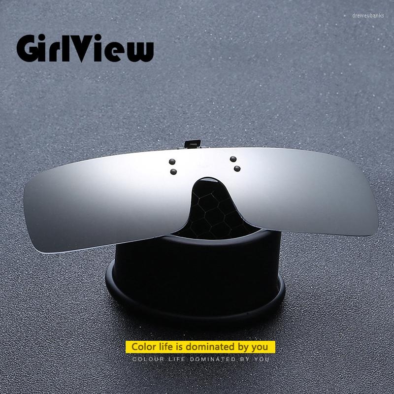 

Sunglasses Girlview Square Polarized Clip On Night Driving Vision Lens Glasses Clips Anti-UVA/UVBSunglasses